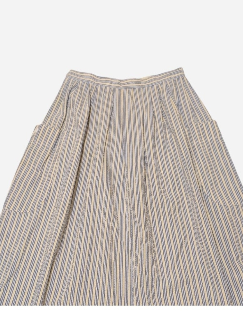 Pre-owned Talbots Blue and Cream Vertical Stripe A-Line Skirt - Picture 8 of 9